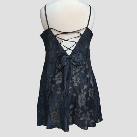 Victoria’s Secret Vintage Gold Label Slip LBD Teddy Lingerie Dress Sheer L - Picture 3 of 9